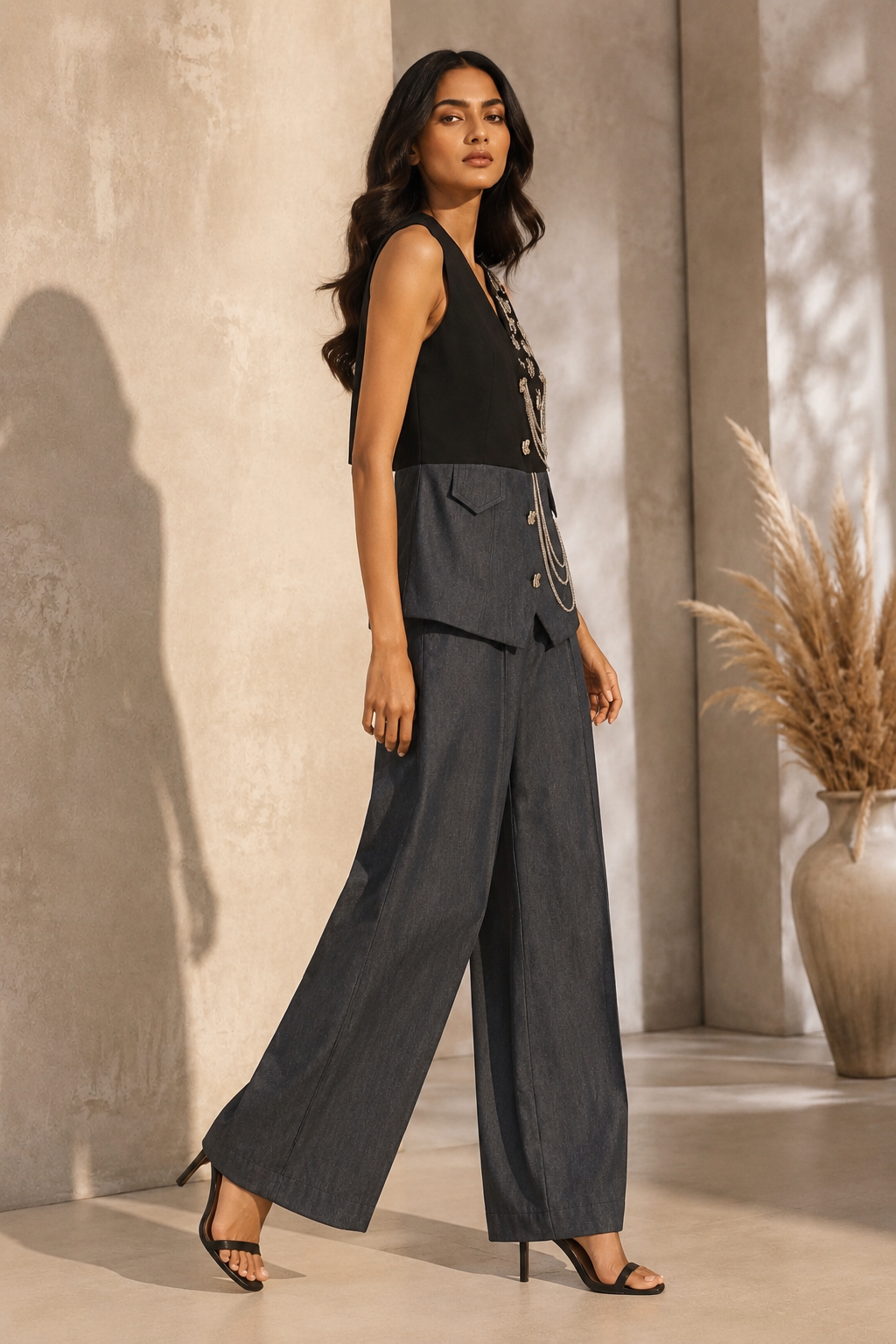 Chain Accent Waistcoat Set