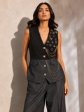 Chain Accent Waistcoat Set