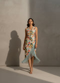 Fringe Bloom Wrap Midi Dress