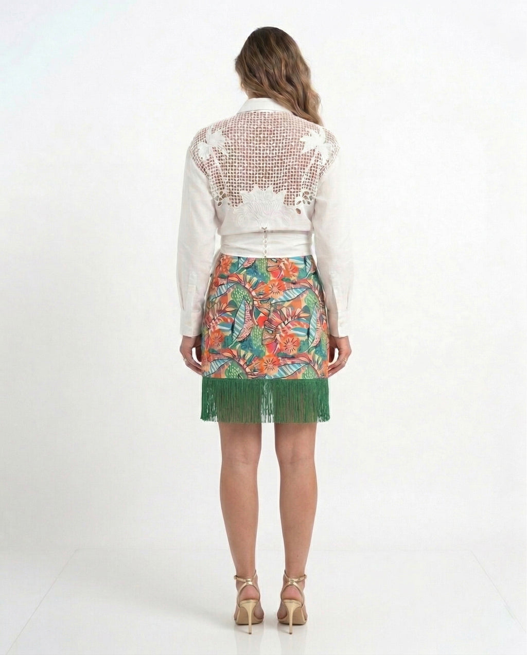 Resort Fringe Shirt & Skirt Set