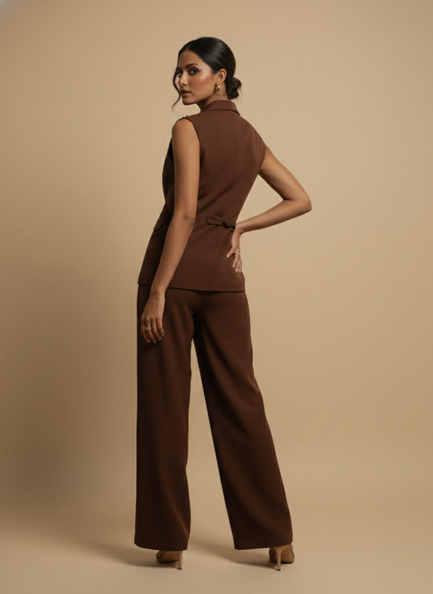 Emerald Bloom Power Suit (Chocolate Brown)