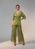 Olive Bloom Tunic & Lace Trouser Set
