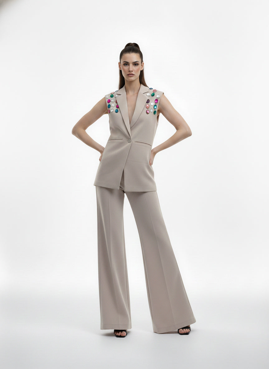 Embellished Tailored Waistcoat & Trouser Set