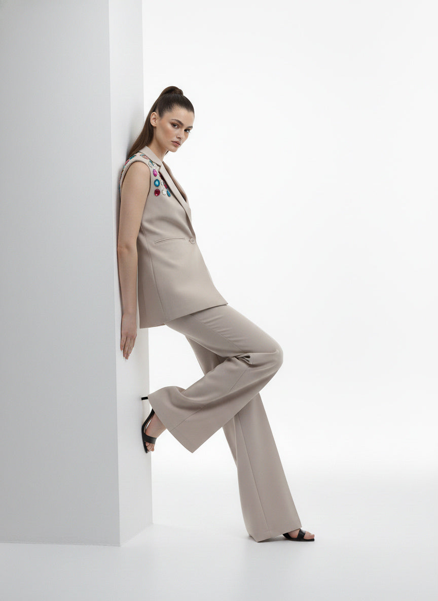 Embellished Tailored Waistcoat & Trouser Set
