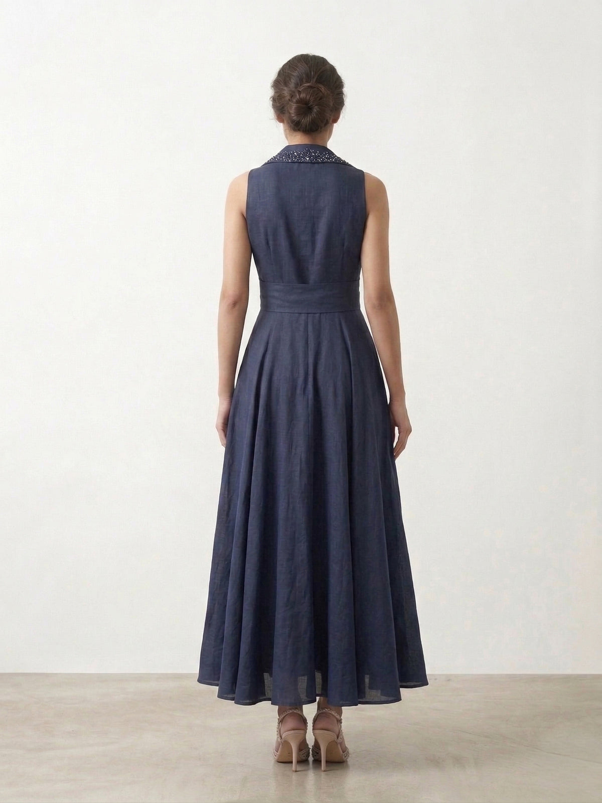 Midnight Swarovski Collar Dress