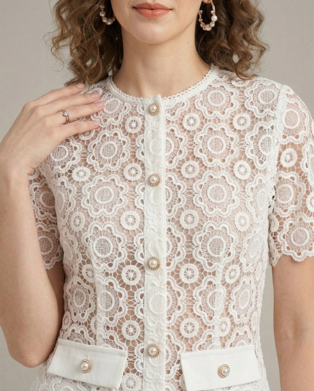 Guipure Garden Lace Shorts Set