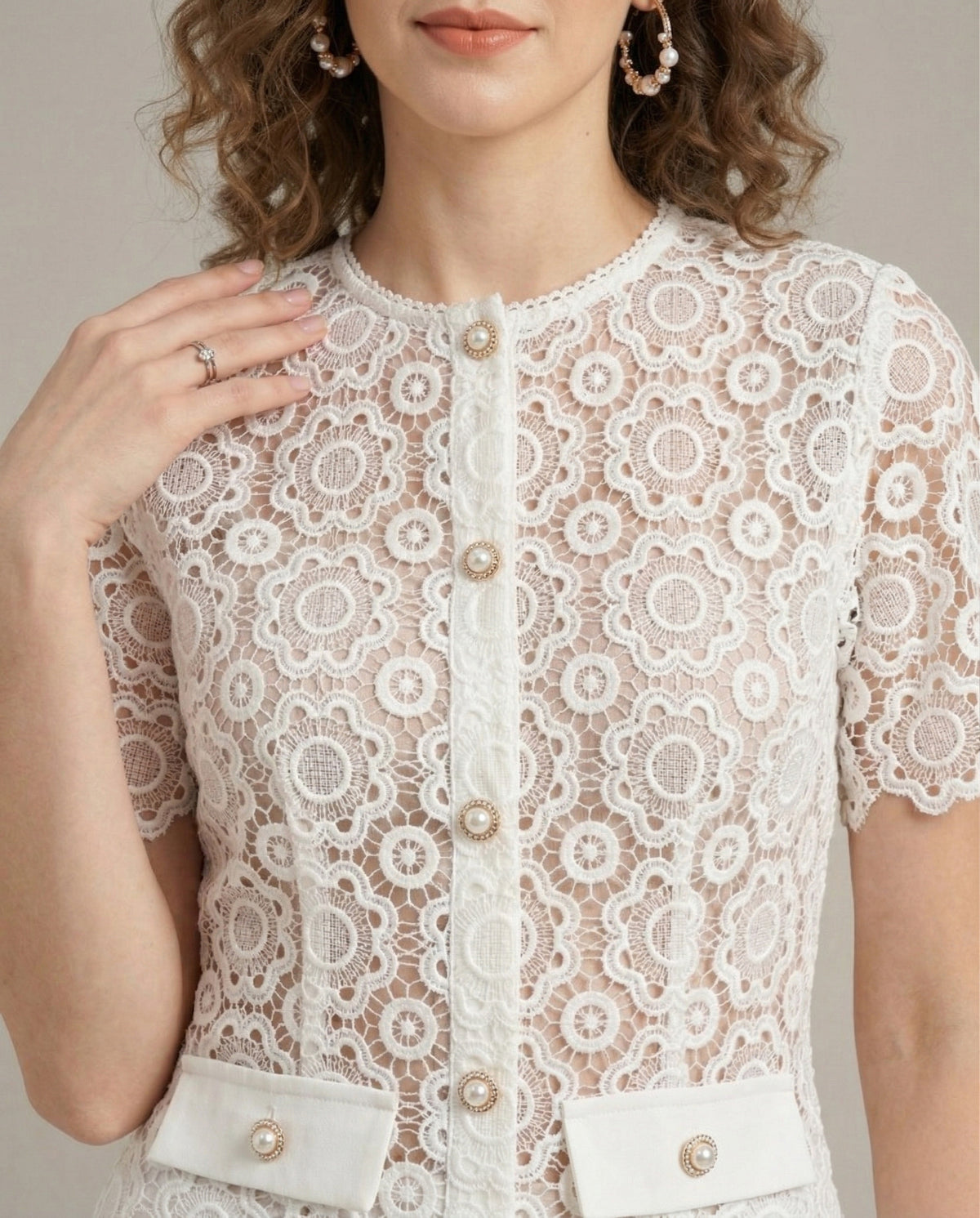 Guipure Garden Lace Shorts Set