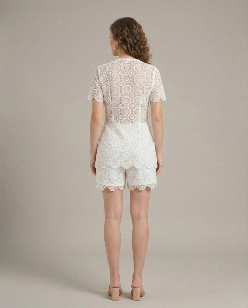 Guipure Garden Lace Shorts Set