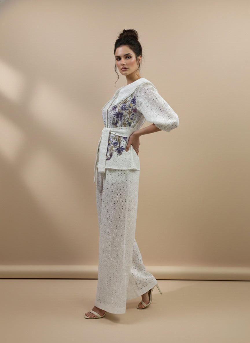 Lavender Bloom Eyelet Co-ord Set