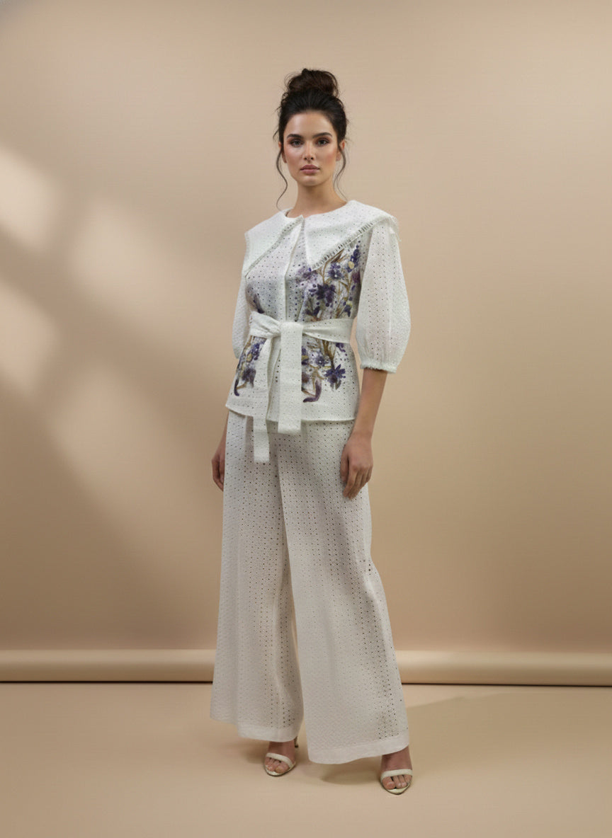 Lavender Bloom Eyelet Co-ord Set